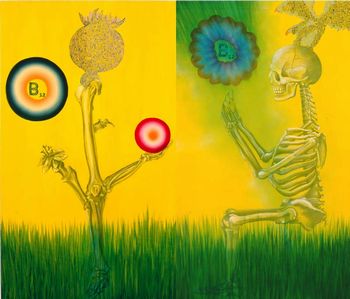 Vitaminic skeleton with tree (dittico) - Collective thinking, collettiva d'estate di Artisti vari